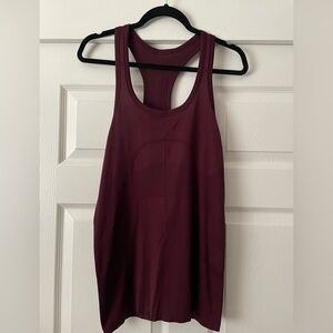 lululemon Maroon Swiftly Tank Top. Size 8